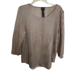 Ladies Travelers Collection‎ by Chico's Knit Top Sweater Sz 2 | 12 L